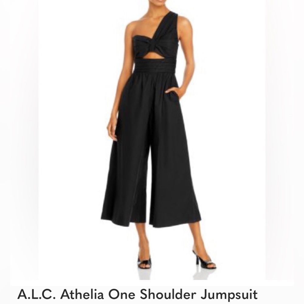NWT - A.L.C. Athelia One Shoulder Jumpsuit in Black